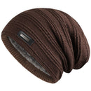 Unisex Fur Lined Beanie Hat Keep Warm Winter Hat