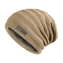 Unisex Fur Lined Beanie Hat Keep Warm Winter Hat