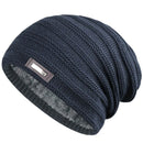 Unisex Fur Lined Beanie Hat Keep Warm Winter Hat