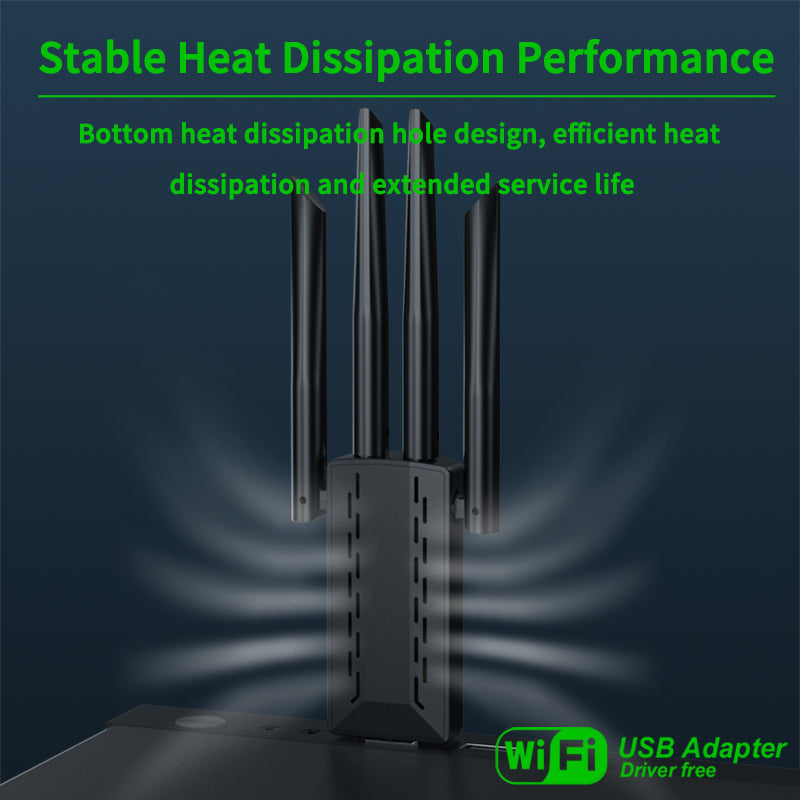 1200Mbps WiFi USB Adapter Dual Band USB3.0 High-Speed Wireless Card Receiver