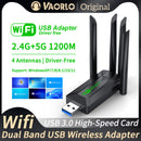 1200Mbps WiFi USB Adapter Dual Band USB3.0 High-Speed Wireless Card Receiver