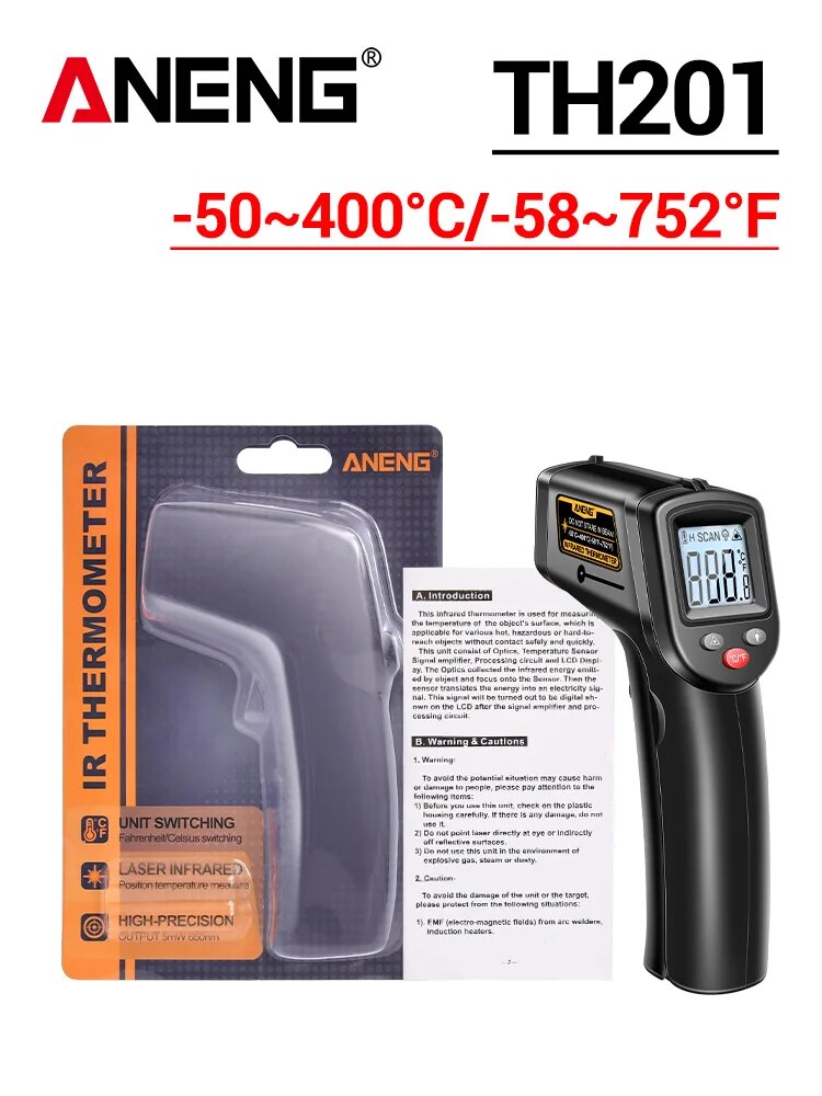 Highly Sensitive Non-contact Temperature Measuring Gun Hygrometer