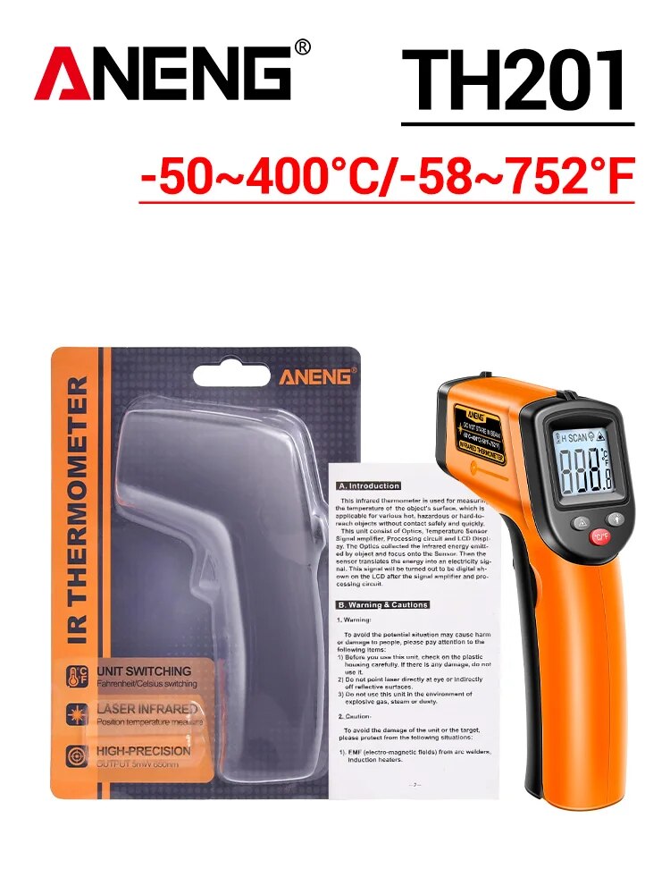Highly Sensitive Non-contact Temperature Measuring Gun Hygrometer