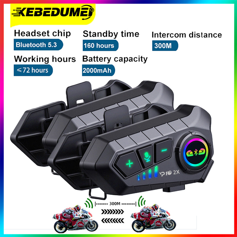 Bluetooth Motorcycle Helmet Intercom 300M Wireless Intercomunicador