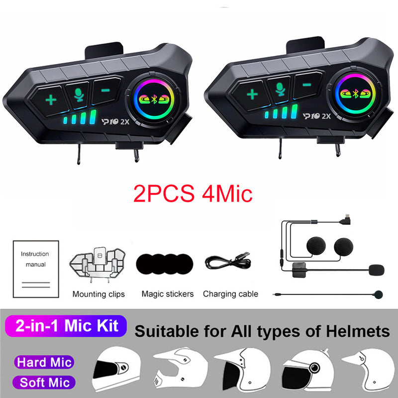 Bluetooth Motorcycle Helmet Intercom 300M Wireless Intercomunicador