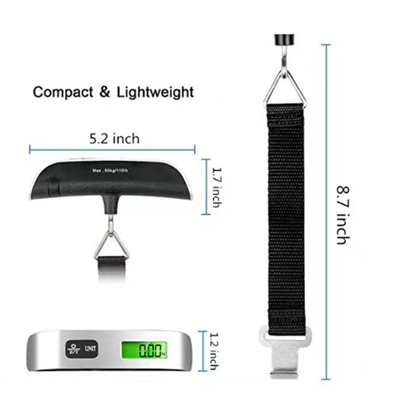 Portable Scale Digital LCD Display Luggage Hanging Weight Balance Tool