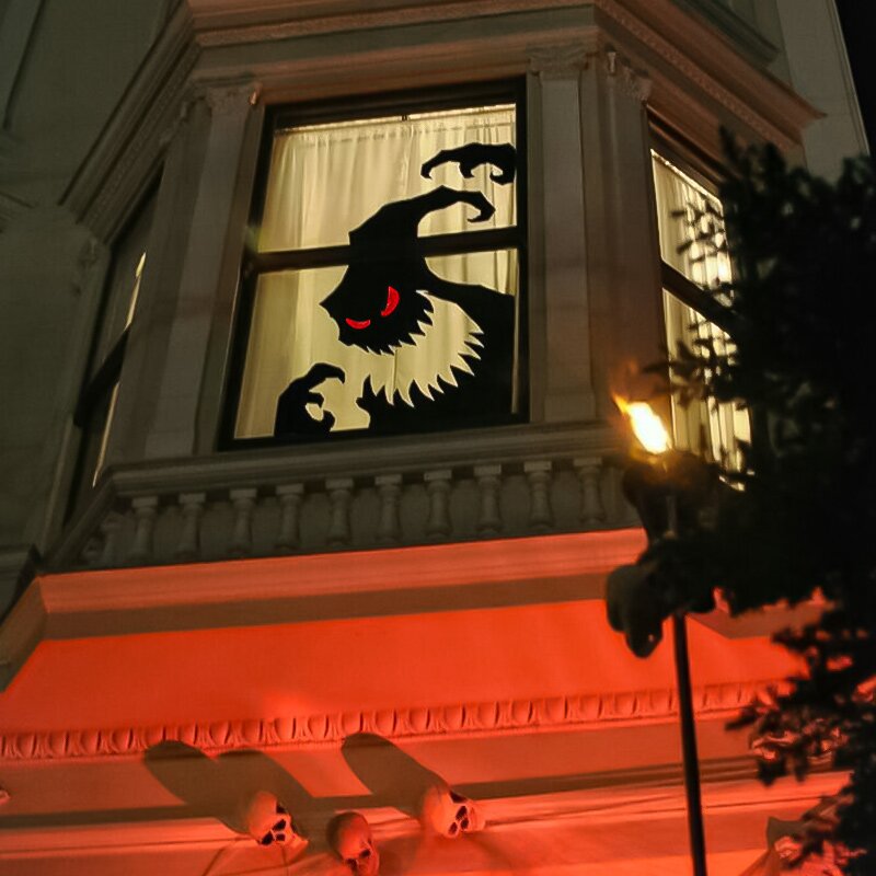 Halloween Decoration Room Door Stickers Window Ghost