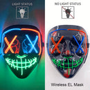 Neon LED Purge Mask Glow in The Dark Cosplay Horror Mask