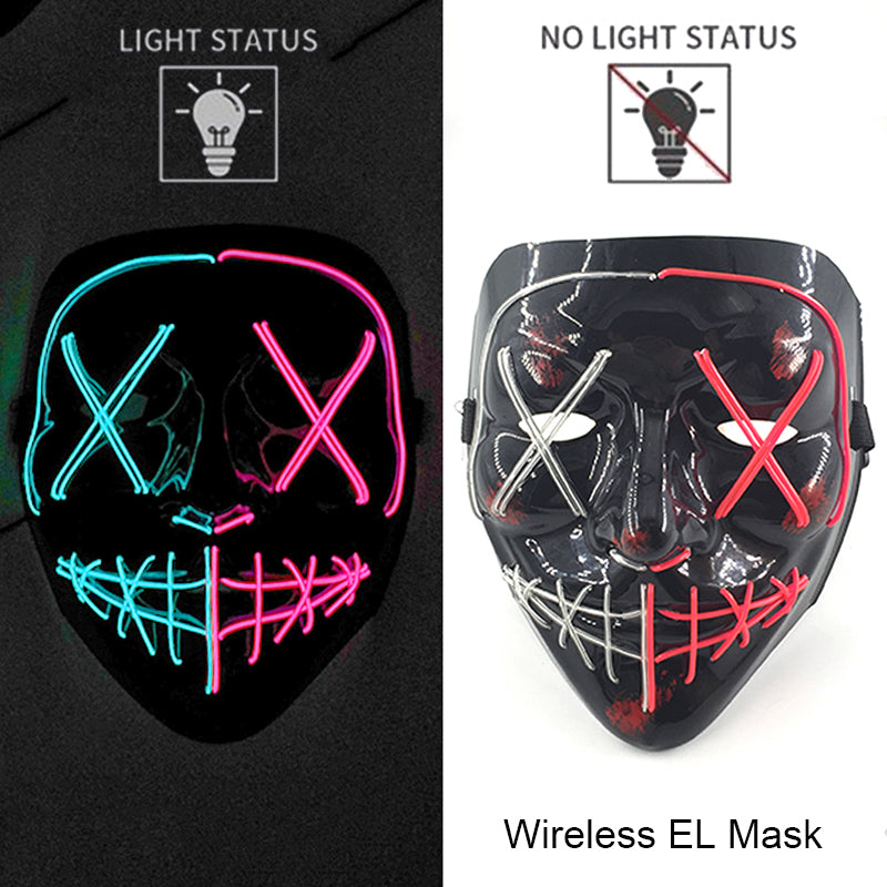 Neon LED Purge Mask Glow in The Dark Cosplay Horror Mask