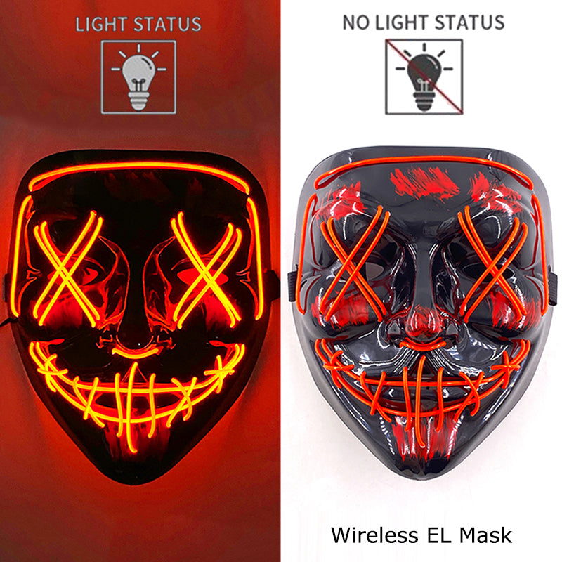 Neon LED Purge Mask Glow in The Dark Cosplay Horror Mask