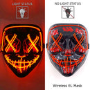 Neon LED Purge Mask Glow in The Dark Cosplay Horror Mask