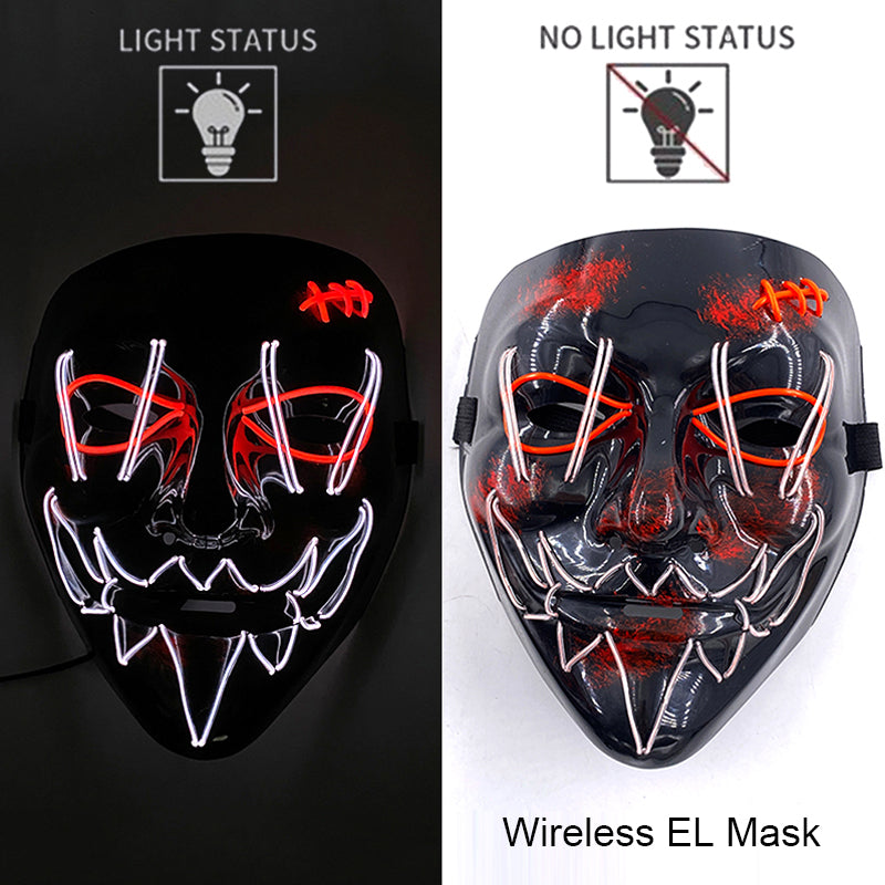 Neon LED Purge Mask Glow in The Dark Cosplay Horror Mask