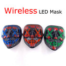 Neon LED Purge Mask Glow in The Dark Cosplay Horror Mask