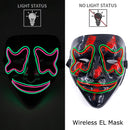Neon LED Purge Mask Glow in The Dark Cosplay Horror Mask