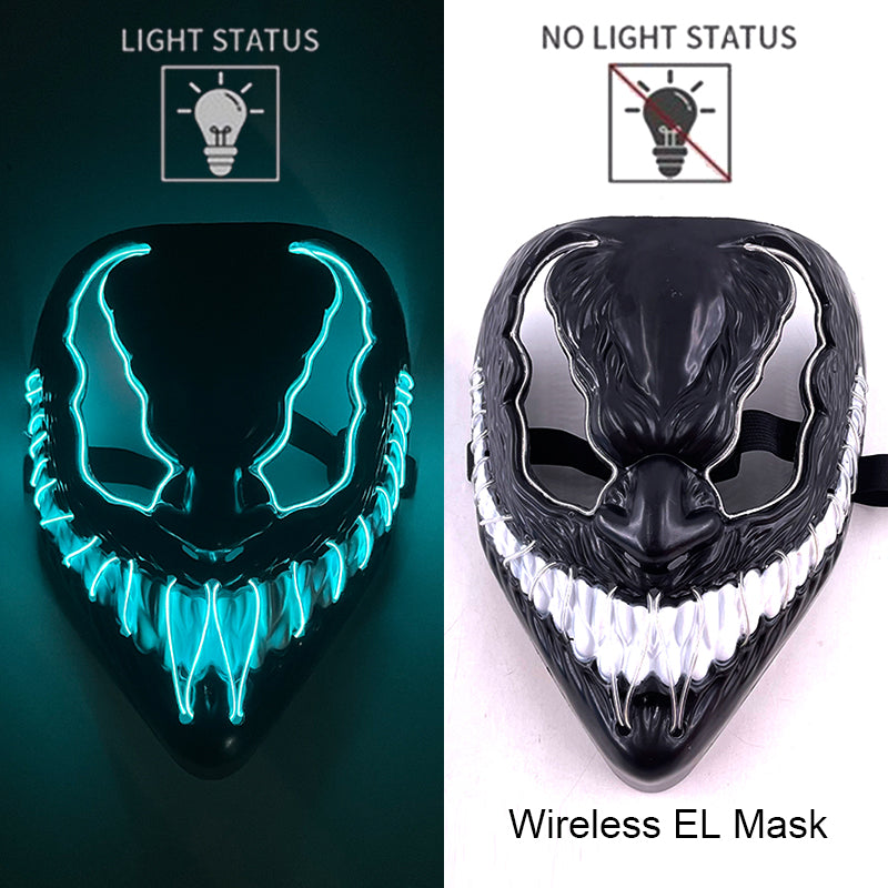 Neon LED Purge Mask Glow in The Dark Cosplay Horror Mask