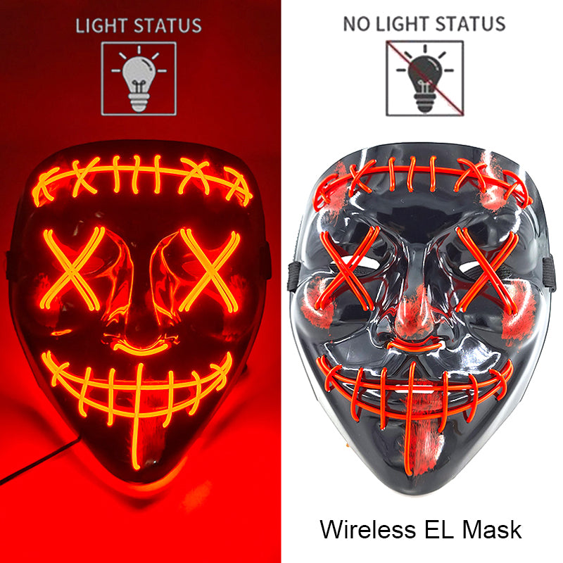 Neon LED Purge Mask Glow in The Dark Cosplay Horror Mask
