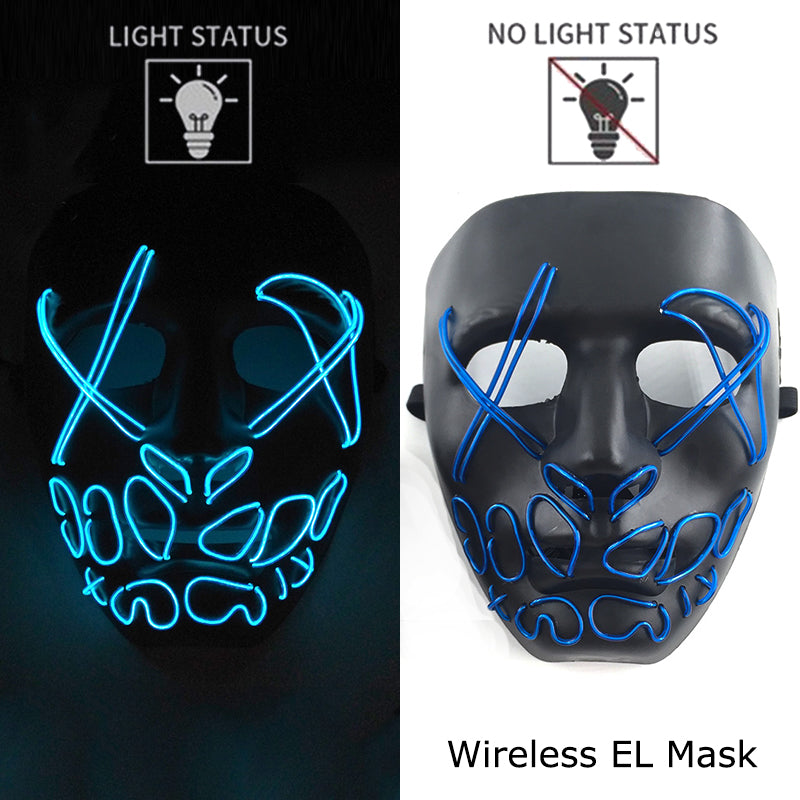 Neon LED Purge Mask Glow in The Dark Cosplay Horror Mask