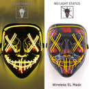 Neon LED Purge Mask Glow in The Dark Cosplay Horror Mask