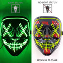 Neon LED Purge Mask Glow in The Dark Cosplay Horror Mask