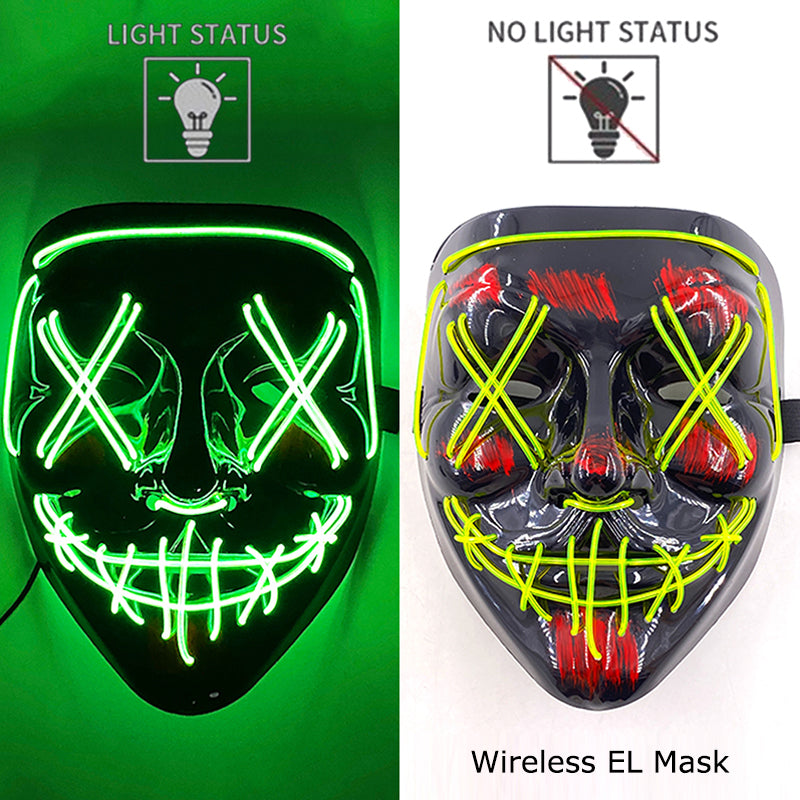 Neon LED Purge Mask Glow in The Dark Cosplay Horror Mask