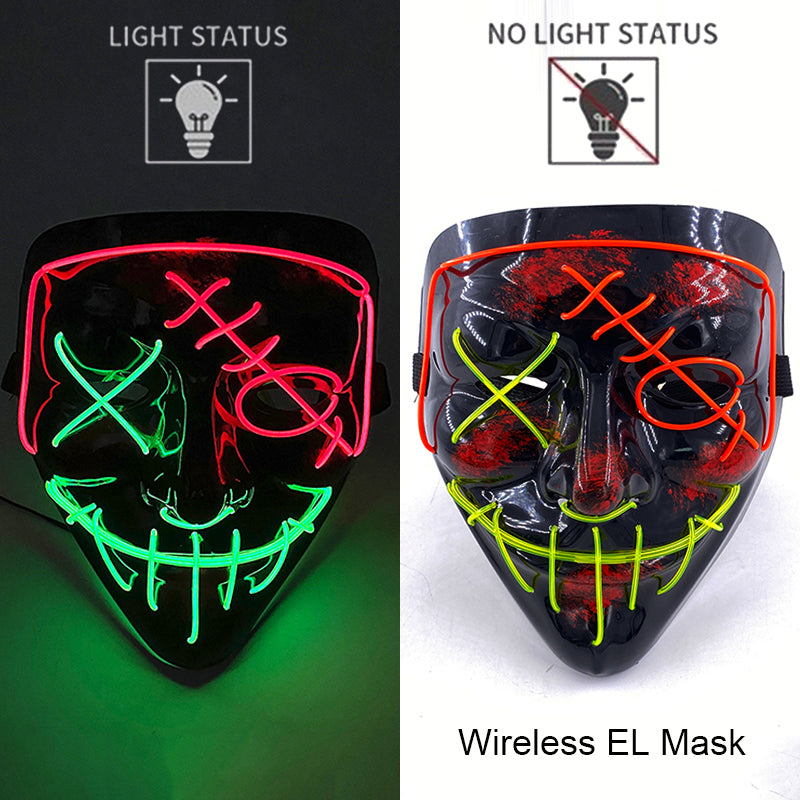 Neon LED Purge Mask Glow in The Dark Cosplay Horror Mask
