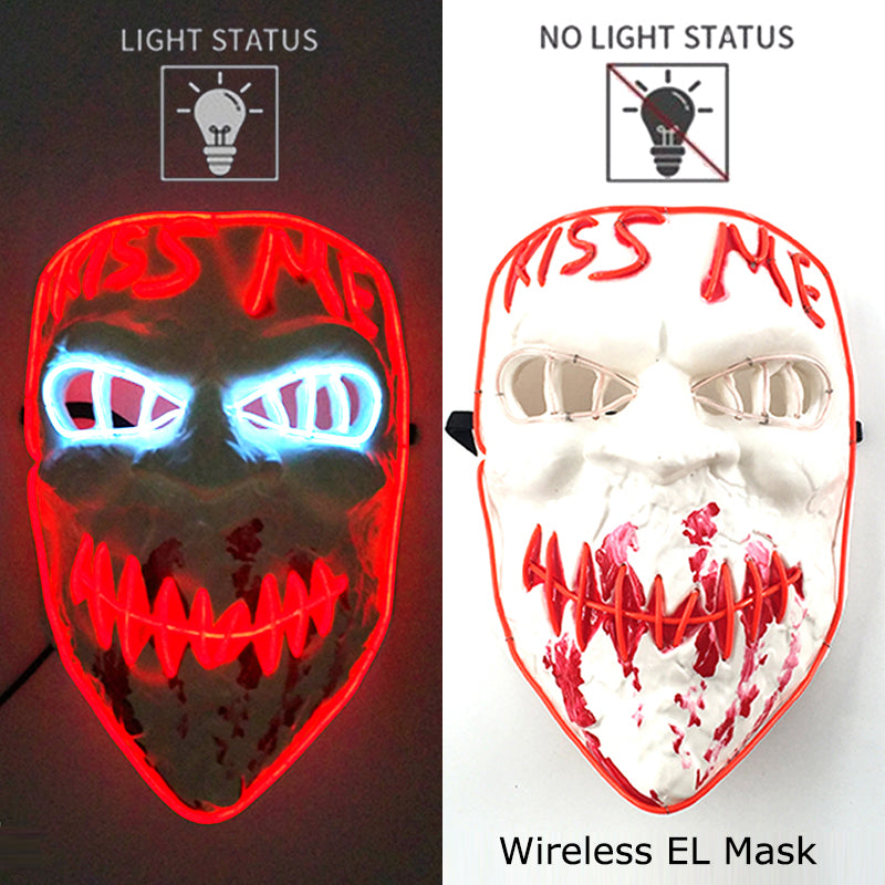 Neon LED Purge Mask Glow in The Dark Cosplay Horror Mask