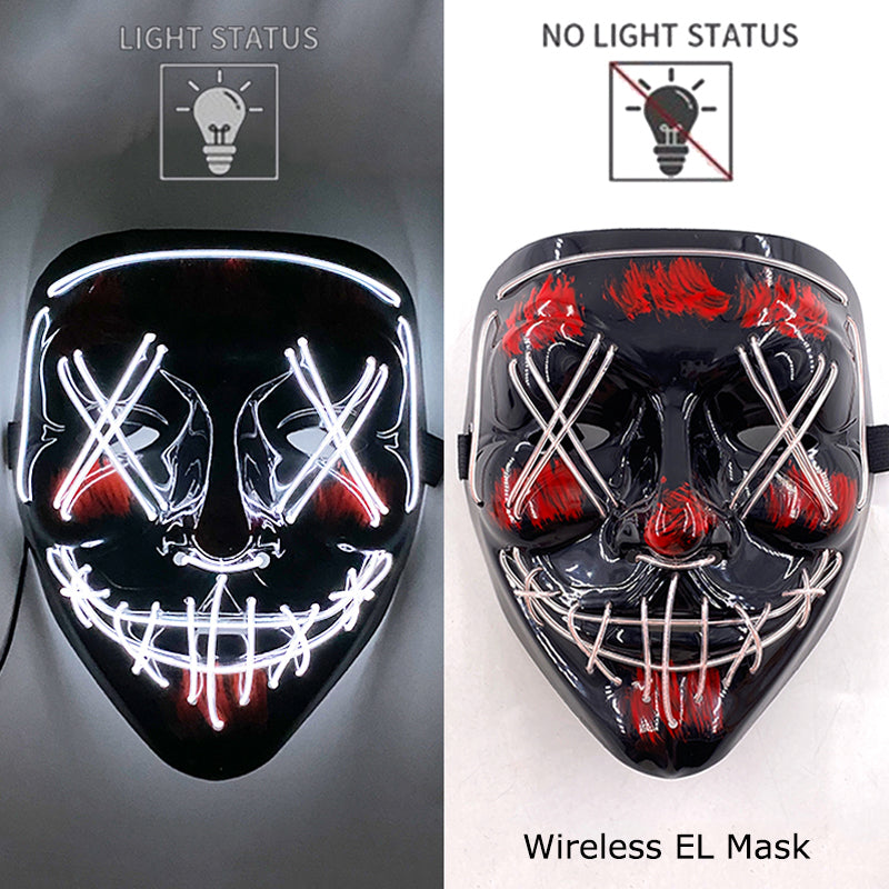 Neon LED Purge Mask Glow in The Dark Cosplay Horror Mask