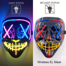 Neon LED Purge Mask Glow in The Dark Cosplay Horror Mask