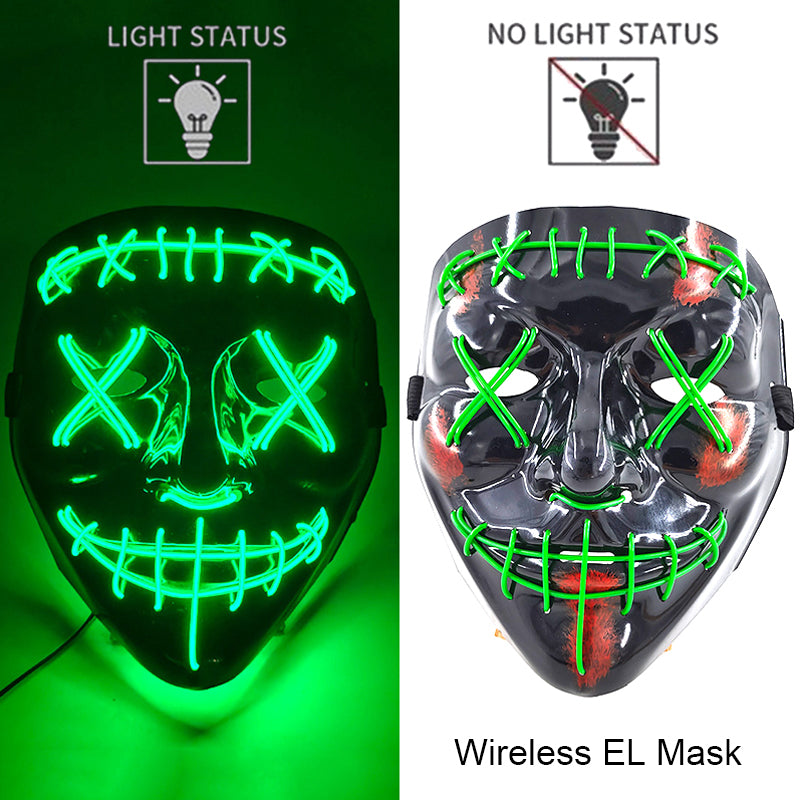 Neon LED Purge Mask Glow in The Dark Cosplay Horror Mask