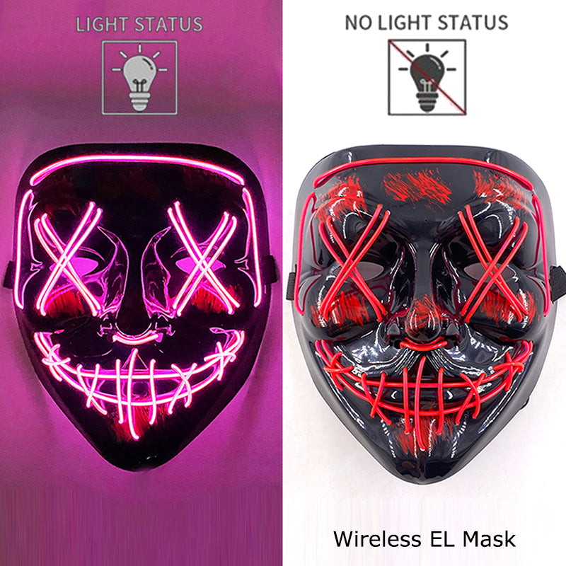 Neon LED Purge Mask Glow in The Dark Cosplay Horror Mask