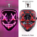 Neon LED Purge Mask Glow in The Dark Cosplay Horror Mask