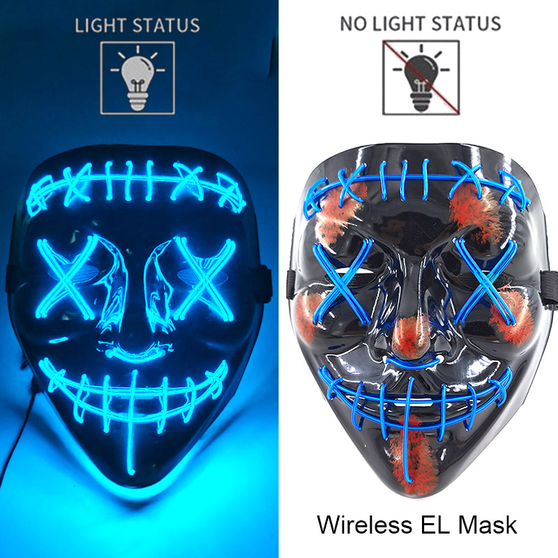 Neon LED Purge Mask Glow in The Dark Cosplay Horror Mask