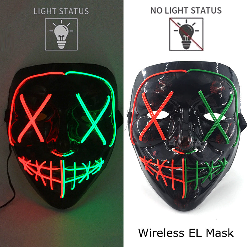 Neon LED Purge Mask Glow in The Dark Cosplay Horror Mask