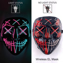 Neon LED Purge Mask Glow in The Dark Cosplay Horror Mask