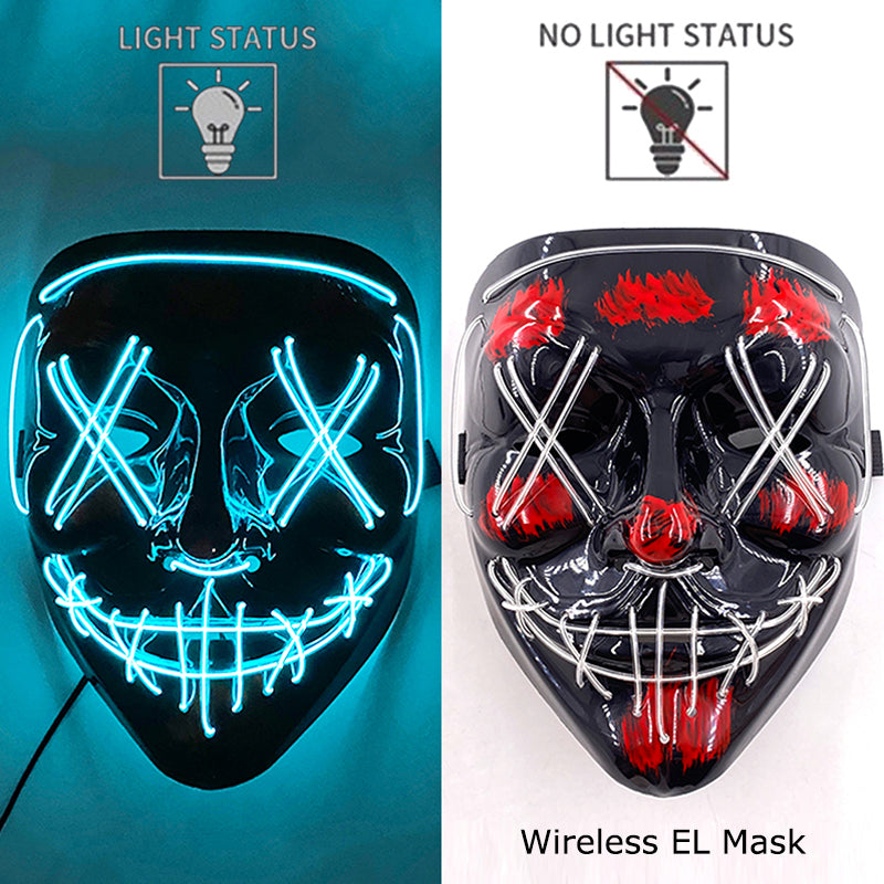 Neon LED Purge Mask Glow in The Dark Cosplay Horror Mask