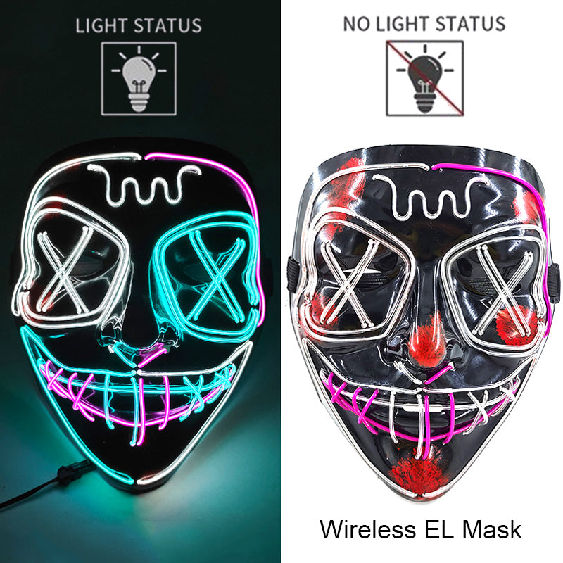 Neon LED Purge Mask Glow in The Dark Cosplay Horror Mask