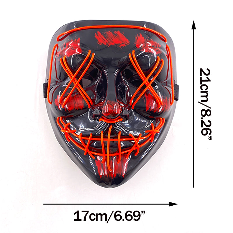 Neon LED Purge Mask Glow in The Dark Cosplay Horror Mask