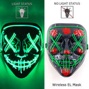 Neon LED Purge Mask Glow in The Dark Cosplay Horror Mask