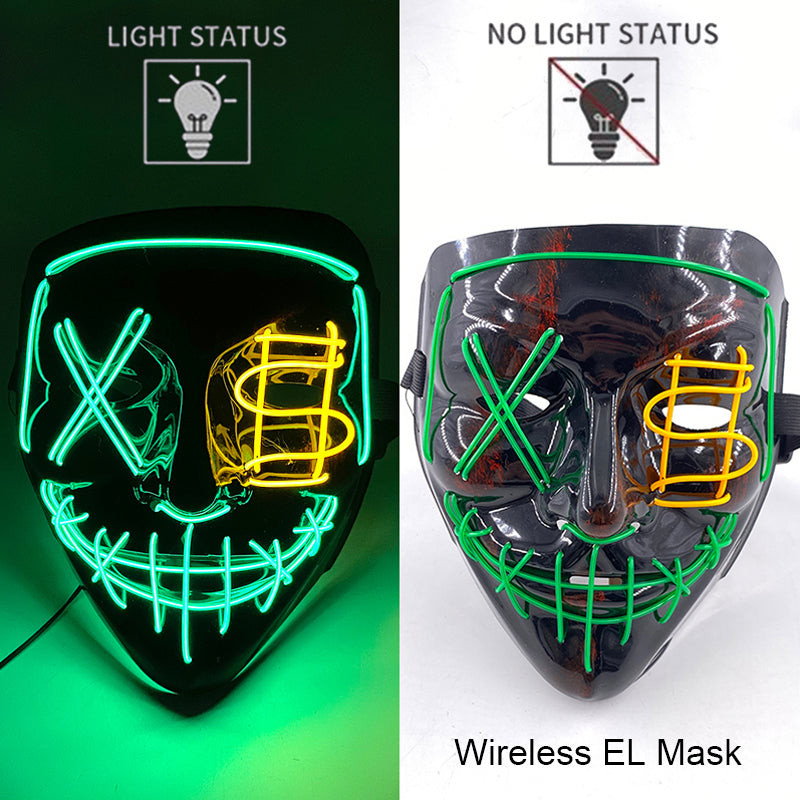 Neon LED Purge Mask Glow in The Dark Cosplay Horror Mask