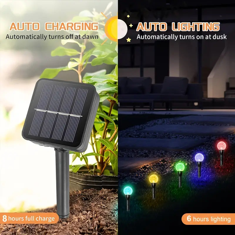 20 LED Solar Bubble Ball Lawn Lights Waterproof Solar Pathway String Light