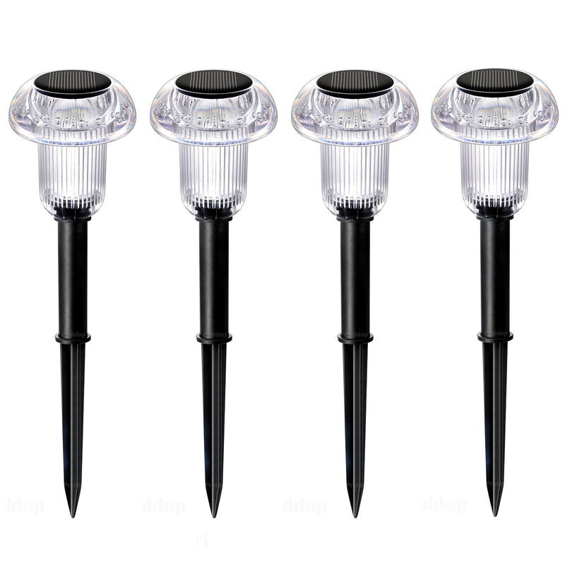 4Pcs Solar Pathway Lights Outdoor Vibrant LED Mushroom Garden Stake Lighting