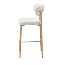 Set of 4 Natural White Boucle Fabric Bar Stools