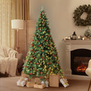 6FT Green Christmas Tree with LED Lights and Pine Cones Decorations