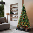 6FT Green Christmas Tree with LED Lights and Pine Cones Decorations