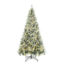 6FT Snow Flocked Green Christmas Tree with LED Lights
