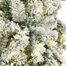 6FT Snow Flocked Green Christmas Tree with LED Lights