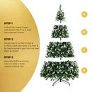 8FT Snowy Green Christmas Tree with 1400 Tips