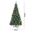 8FT Snowy Green Christmas Tree with 1400 Tips