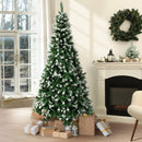 8FT Snowy Green Christmas Tree with 1400 Tips