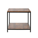 Black and Walnut 2-Tier Coffee Table with Storage Rack